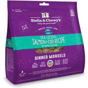 Stella & Chewy's Dinner Morsels Sealicious Salmon & Cod Recipe Cat Dried Food, 18-oz bag