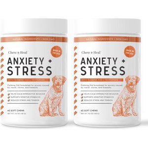 Chew + Heal Anxiety & Stress Dog Supplement, 2 pack, 120 count