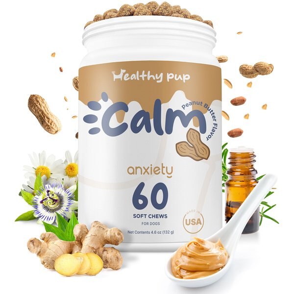 HEALTHY PUP Calming Peanut Butter Bliss Dog Supplement, 60 count