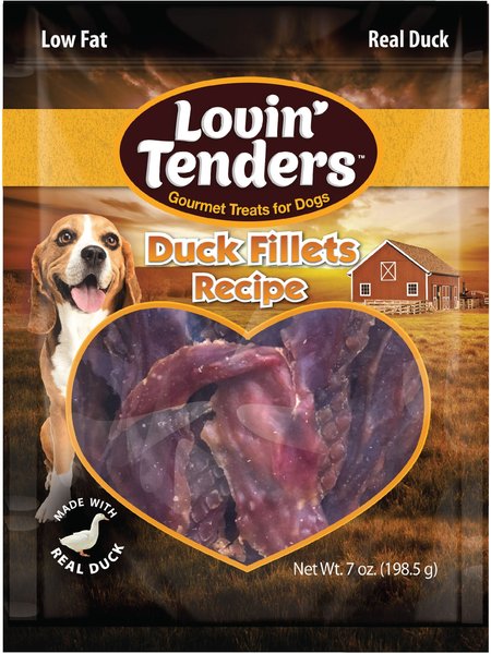 Lovin'Tenders Duck Fillet Recipe Dog jerky Treat, 7-oz bag