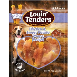 Lovin'Tenders Chicken & Sweet Potato Wraps Recipe Dog Jerky Treat, 8-oz bag