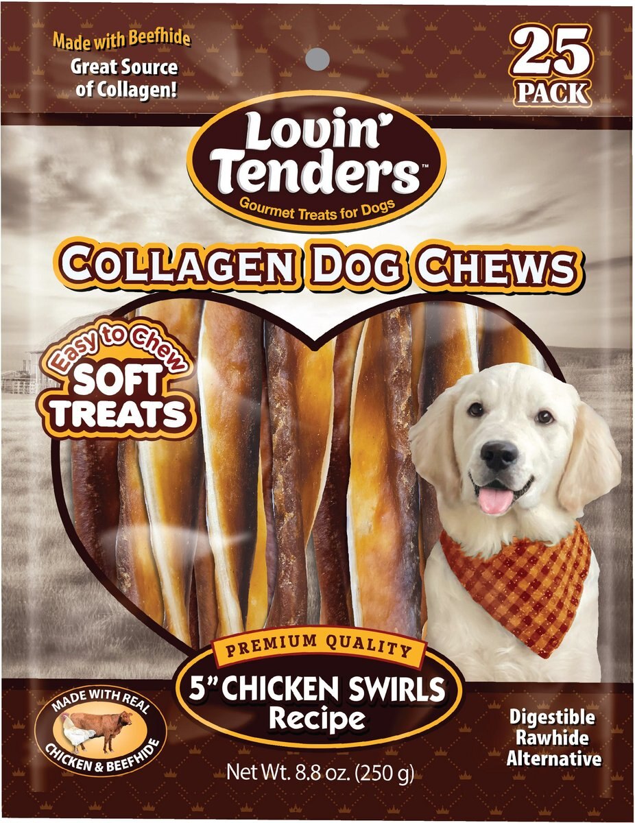 LOVIN'TENDERS Collagen 5in Chicken Swirls Recipe Dog Jerky Treat, 8.8oz bag