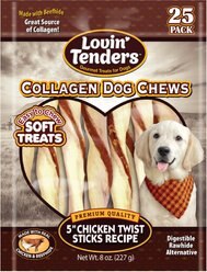 Lovin'Tenders Collagen 5-in Chicken Twisted Rolls Dog Jerky Treat, 8.8-oz bag 