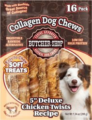 Lovin'Tenders Collagen 5-in Deluxe Chicken Twists Recipe Dog Jerky Treat, 7.34-oz bag