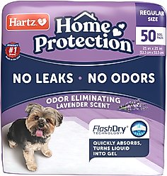 Hartz Home Protection Odor Eliminating Dog Pee Pads, 21 x 21-in, 50 count, Lavender Scented slide 1 of 8