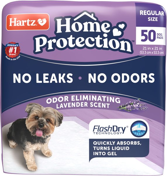 Hartz Home Protection Odor Eliminating Dog Pee Pads, 21 x 21-in, 50 count, Lavender Scented slide 1 of 9