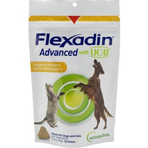 Vetoquinol Flexadin Advanced with UCII Collagen Soft Chews Joint Supplement for Dogs & Cats, 30 count