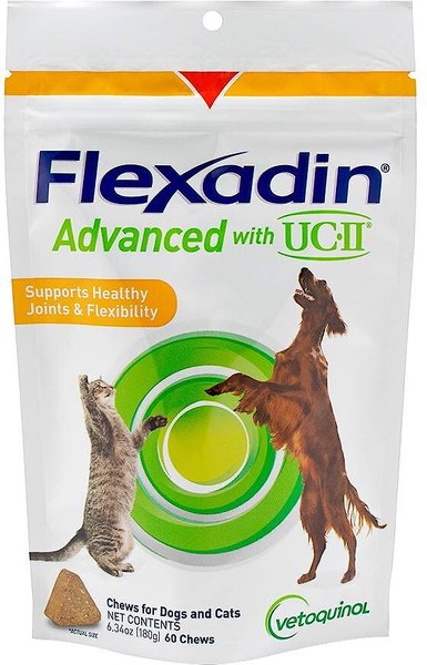 Vetoquinol Flexadin Advanced with UCII Soft Chews Joint Supplement for Dogs & Cats, 60 count slide 1 of 6