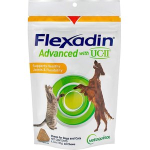 Vetoquinol Flexadin Advanced with UCII Soft Chews Joint Supplement for Dogs & Cats, 60 count