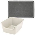 Frisco High Sided Litter Box, Extra Large, 24-in + Rectangular Cat Litter Mat, Large