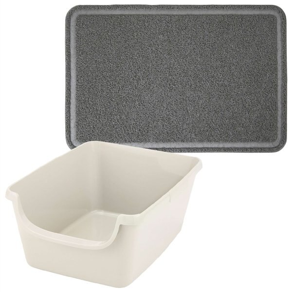 FRISCO High Sided Cat Litter Box, Extra Large, Gray, 24in
