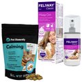 Feliway Classic Calming Spray + PetHonesty Dual Texture Calming Chews Supplement for Cats