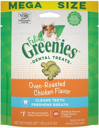 Greenies Feline Oven Roasted Chicken + Feline Savory Salmon Dental Cat Treats