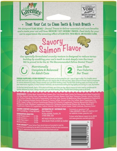 Greenies Feline Oven Roasted Chicken + Feline Savory Salmon Dental Cat Treats