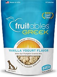 Fruitables Greek Vanilla Yogurt Flavor Crunchy Dog Treats, 7-oz bag