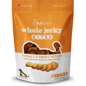 Fruitables Whole Jerky Bites Turkey & Sweet Potato Dog Treats, 5-oz bag