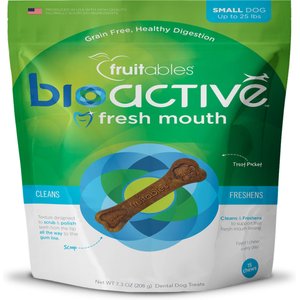 Fruitables BioActive Fresh Mouth Grain-Free Small Dental Dog Treats, 15 count