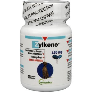 Vetoquinol Zylkene Capsules Calming Supplement for Dogs, 30 count