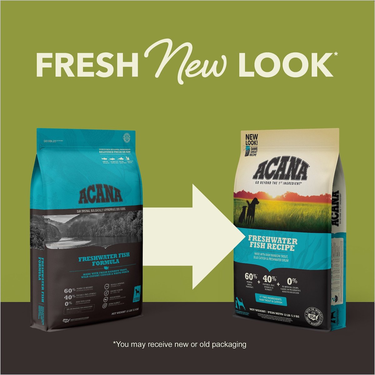 ACANA Freshwater Fish Recipe GrainFree Dry Dog Food, 25lb bag
