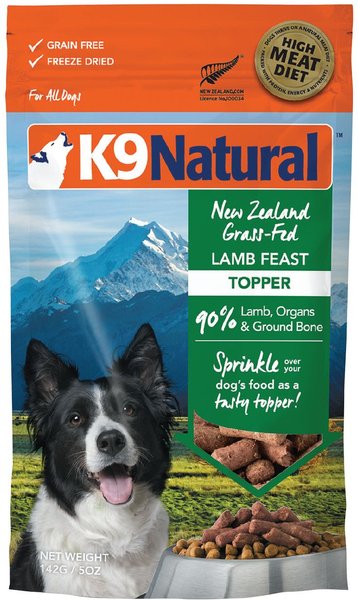 K9 Natural Lamb Feast Freeze-Dried Dog Food Topper, 5-oz bag slide 1 of 9