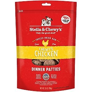 Stella & Chewy's Chewy's Chicken Dinner Patties Freeze-Dried Raw Dog Food, 25-oz bag