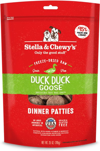 Stella & Chewy's Duck Duck Goose Dinner Patties Freeze-Dried Raw Dog Food, 25-oz bag slide 1 of 6