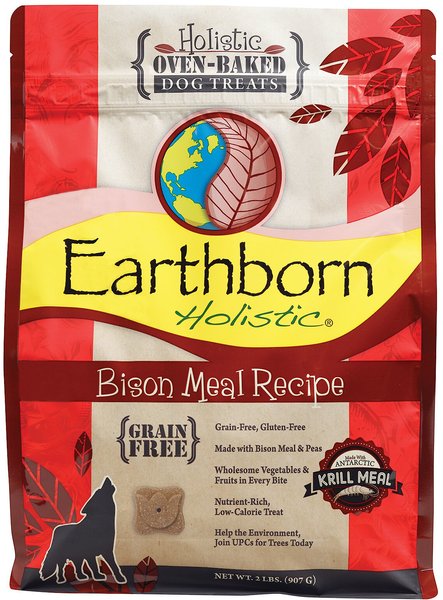 Earthborn Holistic Grain-Free Bison Meal Recipe Dog Treats, 2-lb bag slide 1 of 10