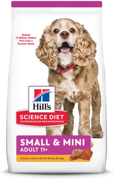 Hill's Science Diet Adult 11+ Small Paws Chicken Meal, Barley & Brown Rice Recipe Dry Dog Food, 4.5-lb bag slide 1 of 11