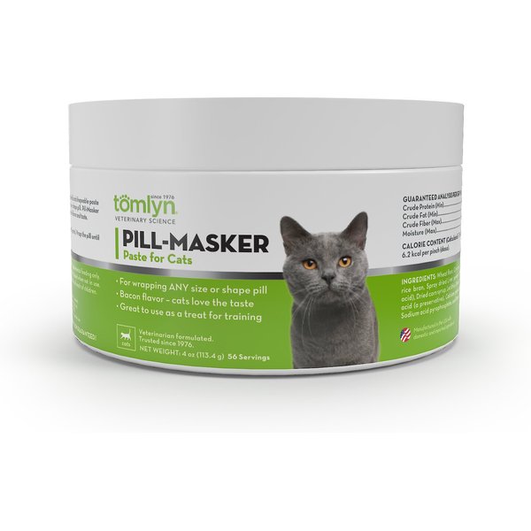 TOMLYN Pill-Masker Bacon Flavored Paste for Cats, 4-oz canister - Chewy.com