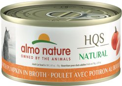 Almo Nature HQS Natural Chicken with Pumpkin in Broth Grain-Free Canned Cat Food, 2.47-oz, case of 24