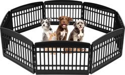 IRIS 8-Panel Dog Exercise Playpen, Black, Medium: 24-in