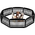 IRIS 8-Panel Dog Exercise Playpen, Black, Medium: 24-in