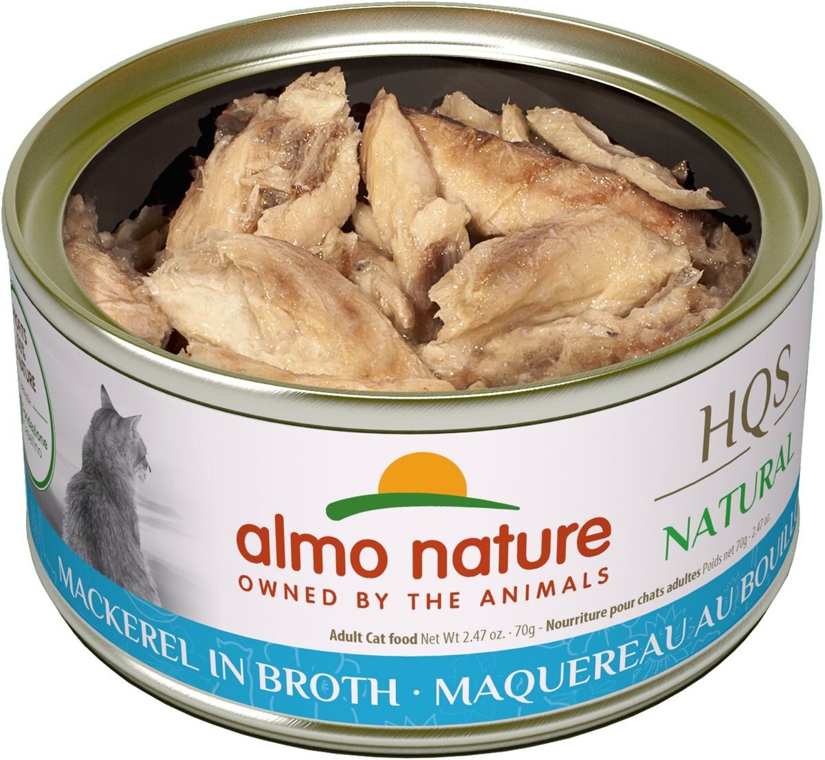 Almo Nature HQS Natural Whitefish with Mackerel in Broth Grain-Free Pate Kitten Wet Canned Cat Food, 2.47-oz can, case of 24