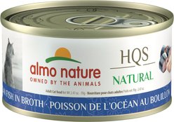 Almo Nature HQS Natural Ocean Fish in Broth Grain-Free Canned Cat Food, 2.47-oz, case of 24