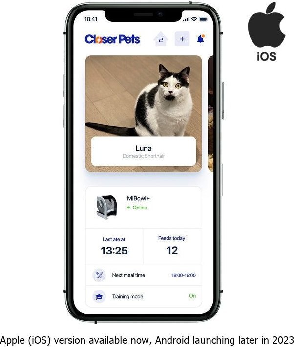 CLOSER PETS MiBowl + Smart Microchip Automatic Small Dog & Cat Feeder