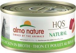 Almo Nature HQS Natural Tuna & Chicken in Broth Grain-Free Canned Cat Food, 2.47-oz, case of 24