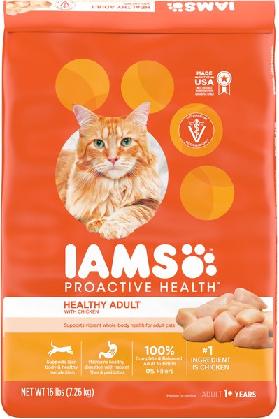 Iams ProActive Health Healthy Adult Original with Chicken Dry Cat Food, 16-lb bag slide 1 of 10