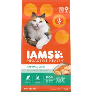 Iams ProActive Health Adult Hairball Care with Chicken & Salmon Dry Cat Food, 7-lb bag
