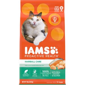 IAMS ProActive Health Adult Hairball Care with Chicken & Salmon Dry Cat ...