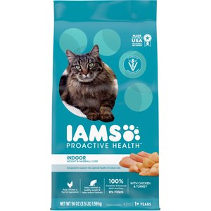 Iams ProActive Health Indoor Weight & Hairball Care Adult Dry Cat Food, 3.5-lb bag