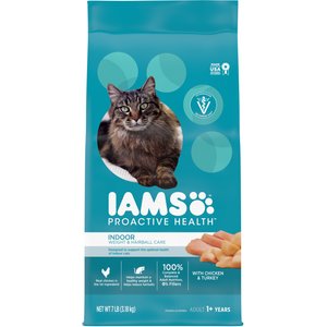 Iams ProActive Health Indoor Weight & Hairball Care Adult Dry Cat Food, 7-lb bag