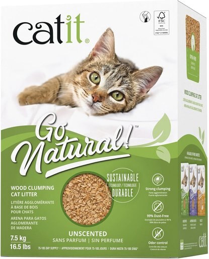 Catit Natural Wood Clumping Cat Litter, 15.9-lb bag