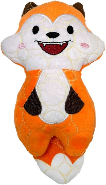 BITE FORCE Built with Kevlar Tough Plush Fox Dog Toy Orange