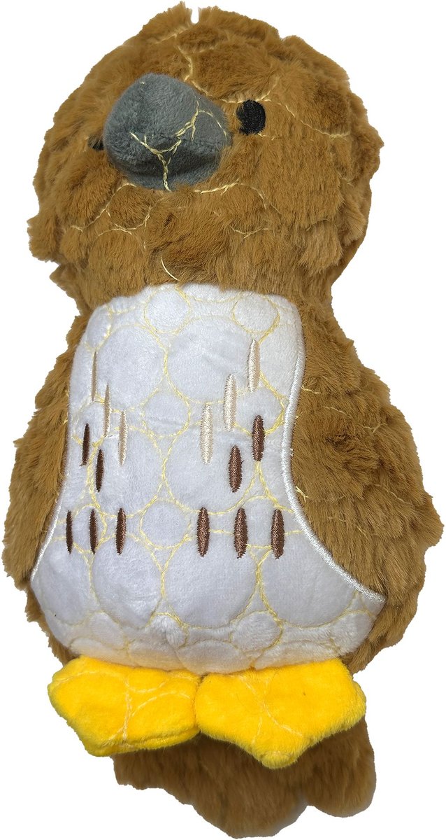 BITE FORCE Built with Kevlar Tough Plush Hawk Dog Toy, Tan