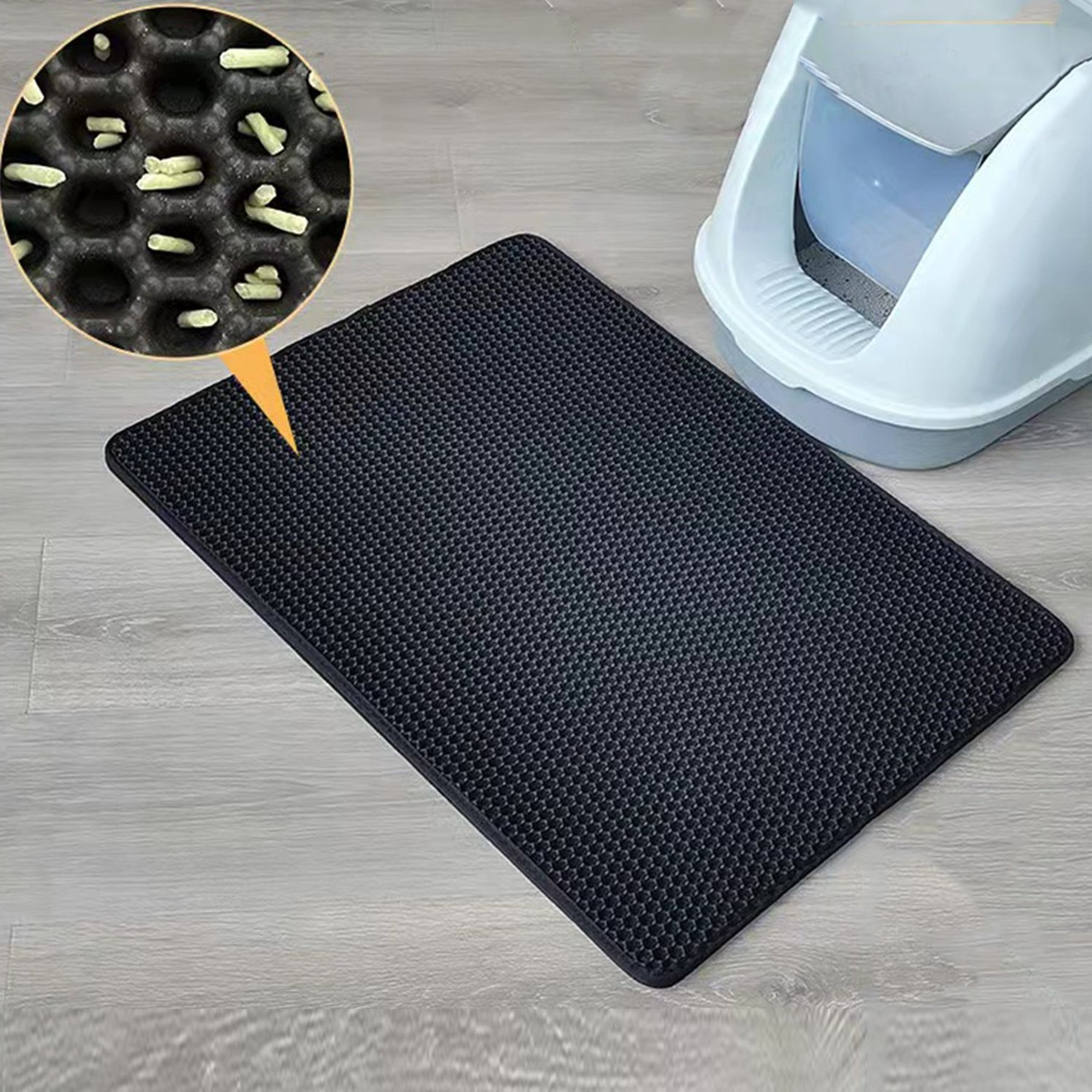 Drymate Litter Trapping 29.5 x 29.5 Corner Mat in Charcoal Grey