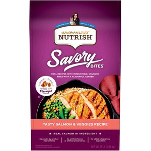 Rachael Ray Nutrish Savory Bites Tasty Salmon & Veggies Recipe Dry Cat Food, 12-lb bag