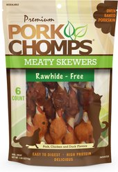 Pork Chomps 5-in Meaty Skewers Chew Dog Treats, 6 count