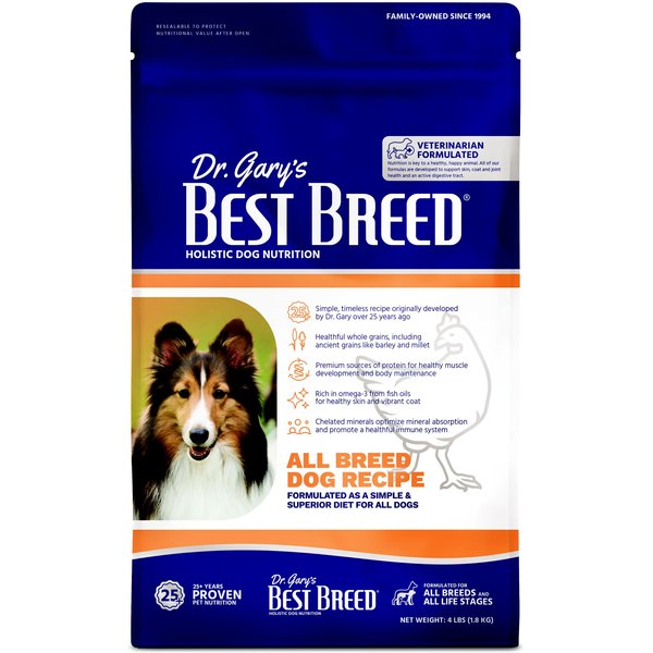 DR. GARY'S BEST BREED Holistic All Breed Dry Dog Food, 4-lb bag - Chewy.com