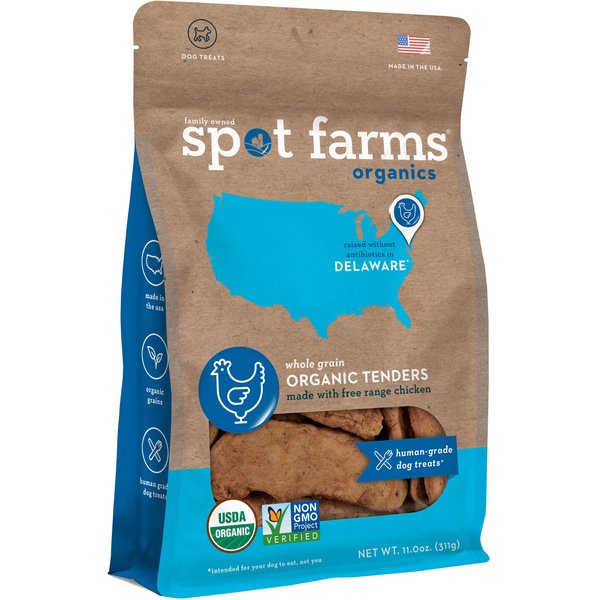 Spot Farms Organic Chicken Tenders Dog Treats, 11-oz bag