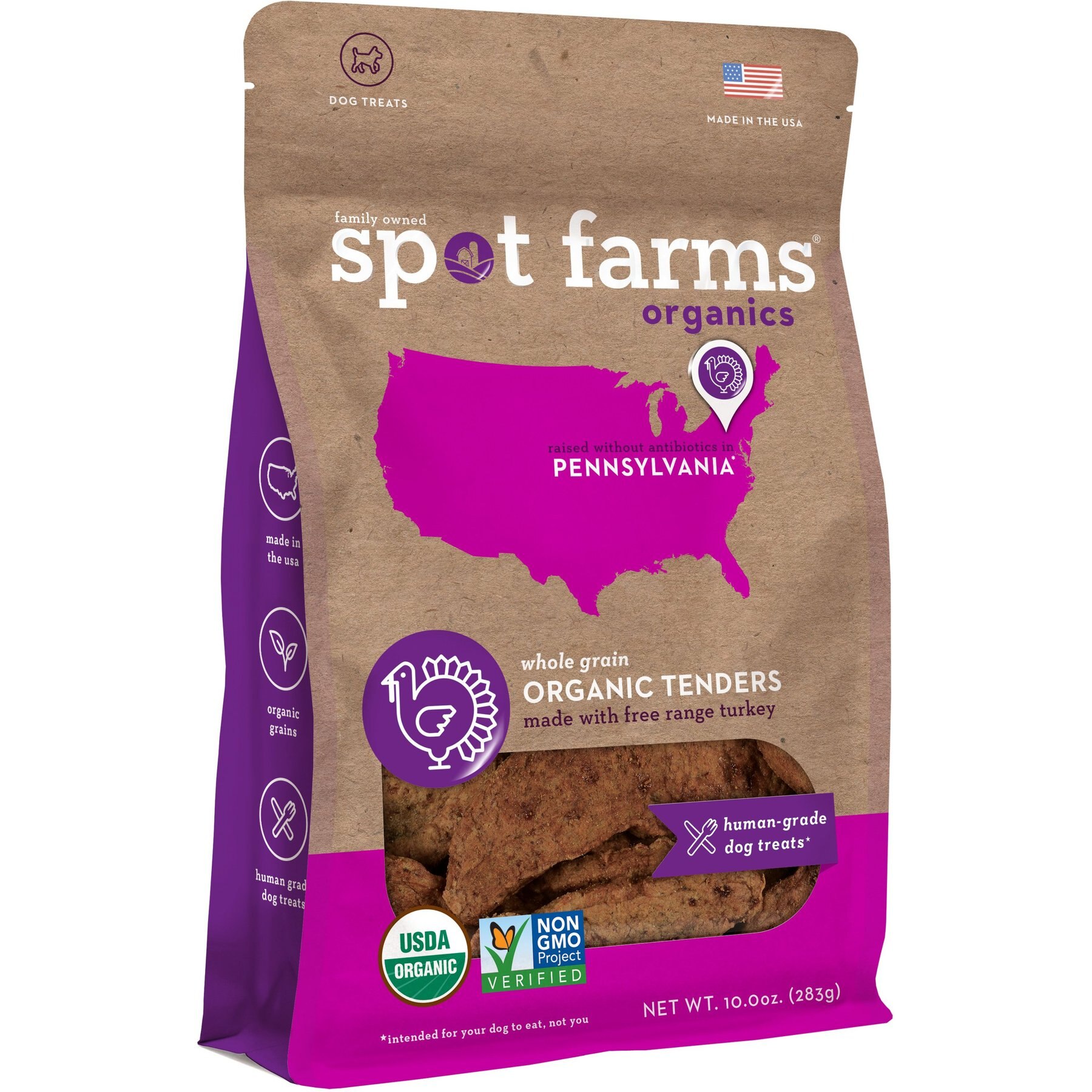 Spot Farms Artisanal Cranberry, Sweet Potato, & Turkey Jerky Grain-Free Dog Treats